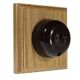 Rosen 1G Push to Make Bakelite Brown Dolly Switch on a Light Oak Base