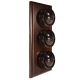 3 Gang 1 or 2way Vertical Bakelite Switch Brown Dolly On A Solid Dark Oak Base