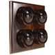 4 Gang 1 or 2way Bakelite Switch Brown Dolly On A Solid Dark Oak Base