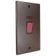 Accord Copper Bronze 45A DP Cooker Switch with Neon on a Vertical Twin Plate