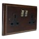 Classic 2gang 13Amp Switched Socket in Dark Oak