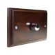 Classic Dark Oak 1G LED DImmer Twin Plate with Polished Dimmer cap