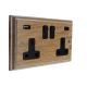 Classic 2G Switched USB Socket A+C Limed Oak Black