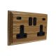 Classic 2G Switched USB A+C Light Oak with Black Insert