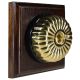 1G Intermediate (3way switching) Period Asbury Dark Oak Wood - Polished Brass fluted Dome Light Switch Black Pattress