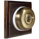 1 Gang Intermediate (3way switching) Period Asbury Dark Oak Wood - Antique Smooth Dome Light Switch White pattress