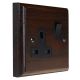 Wood 1 Gang 13Amp Switched socket in Dark Oak