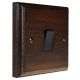 Wood 1 Gang 20Amp Double Pole Rocker Switch in Dark Oak