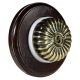 Round 1 Gang 2 Way Period Asbury Dark Oak Wood - Antique Fluted Dome Light Switch White pattress