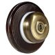 Round 1 Gang 2 Way Period Asbury Dark Oak Wood - Antique Smooth Dome Light Switch White pattress