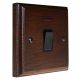 Wood 1 Gang 20Amp Double Pole Rocker Switch with Neon in Dark Oak