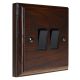 Wood 2 Gang 2Way 10Amp Rocker switch in Dark Oak