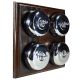 4 gang 2 Way Period Asbury Dark Oak Wood - Polished Chrome Dome Light Switch Black Pattress