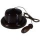 Period Brown bakelite Pull cord on a solid Dark Oak base with a hand turned acorn