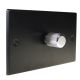 Matt Black 1G 2W 1000W  Dimmer Switch with Satin Silver Retro Knob