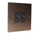 Elements 2G TV Co-axial Non Isolated Socket in Copper Crackle Finish with Black Insert