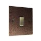 Elements 1G 2Way 10A Rocker Switch in Copper Crackle Finish with Antique Brass Insert with Black Trim