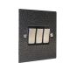 Elements 3G 2Way 10A Rocker Switch in Hammered Silver Finish with Satin Stainless Insert with Black Trim