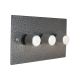 Elements 3G 2W 3 x 250W Dimmer in Hammered Silver  with new Satin Silver Retro Dimmer Knobs