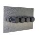 Elements 4G 2W LED Dimmer in Hammered Silver with new Black Retro Dimmer Knobs