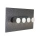 Elements 4G 2W LED Dimmer in Hammered Silver with new Satin Silver Retro Dimmer Knobs