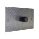 Elements 1G 2W 400W Dimmer in Hammered Silver with new Black Retro Dimmer Knob