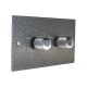 Elements 2G 2W 2 X 400W Dimmer in Hammered Silver with new Chrome Retro Dimmer Knob