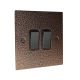 Elements 2G 2Way 10A Rocker Switch in Copper Crackle Finish with Black Insert with Black Trim