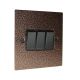 Elements 3G 2Way 10A Rocker Switch in Copper Crackle Finish with Black Insert with Black Trim