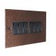 Elements 6G 2Way 10A Rocker Switch in Copper Crackle Finish with Black Insert with Black Trim