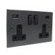 Elements 2G Switch USB Socket A+C in Hammered Silver Black insert