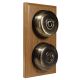 2 Gang 2 Way Period Asbury Vertical Light Oak Wood - Smooth Dome Light Switch Black pattress