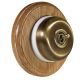 Round 1 Gang Intermediate (3way switching) Period Asbury Light Oak Wood - Antique Smooth Dome Light Switch White pattress