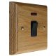 Classic Wood 1 Gang Double Pole 20Amp Rocker Switch with Neon in Solid Light Oak