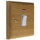 Wood 1 Gang 20Amp Double Pole Rocker Switch with Neon in Solid Light Oak