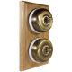 2 Gang 2 Way Period Asbury Vertical Light Oak Wood - Antique Brass Dome Light Switch