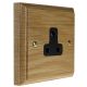 Classic Wood 1Gang 5Amp Unswitched Socket in Solid Light Oak