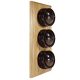 3 Gang 1 or 2way Vertical Bakelite Switch Brown Dolly On A Solid Light Oak Base