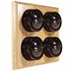 4 Gang 1 or 2way Bakelite Switch Brown Dolly On A Solid Light Oak Base