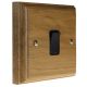 Classic Wood 1 Gang Double Pole 20Amp Rocker Switch in Solid Light Oak