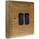 Classic Wood 2 Gang 2Way 10Amp Rocker Switch in Solid Light Oak