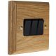 Classic Wood 3 Gang 2Way 10Amp Rocker Switch in Solid Light Oak