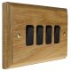 Classic Wood 4 Gang 2Way 10Amp Rocker Switch in Solid Light Oak