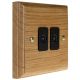 Classic 2Gang TV Co-axial Non Isolated Socket in Solid Light Oak