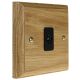 Classic 1Gang TV Co-axial Isolated Socket in Solid Light Oak