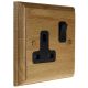 Classic Wood 1 Gang 13Amp Switched Socket in Solid Light Oak