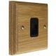 Classic 1Gang Telephone Secondary  Socket in Solid Light Oak