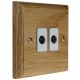 Classic 2Gang TV Co-axial Non Isolated Socket in Solid Light Oak