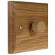 Wood 1 Gang Fan Control Dimmer Switch in Solid Light Oak