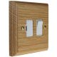 Wood 1 Gang 13Amp Switch Fuse Spur in Solid Light Oak